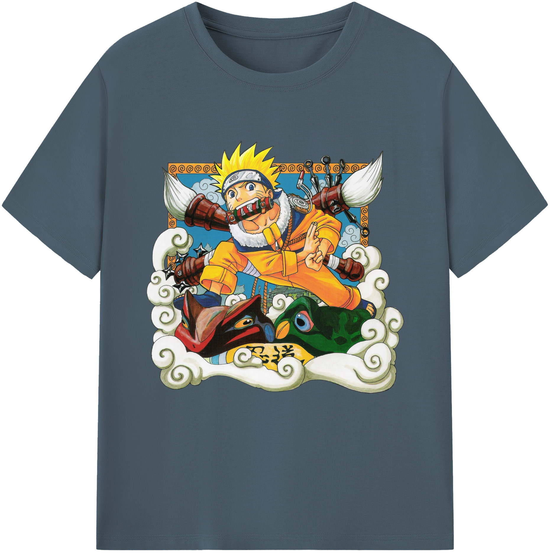 （画像用） NARUTO -ナルト- うずまき ナルト Uzumaki Naruto 綿100％半袖Tシャツ（フロントプリント）